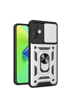 Evimdeyokyok İnfinix Hot 30 4G Kılıf Pars Lens Yüzüklü Silikon - Gümüş