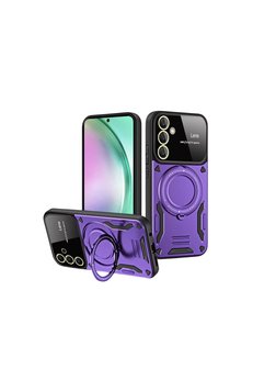 Evimdeyokyok Samsung Galaxy S24 Fe Kılıf Joy Lens Standlı Kapak - Mor