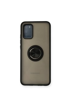 Evimdeyokyok Samsung Galaxy A02S Kılıf Montreal Yüzüklü Silikon Kapak - Siyah
