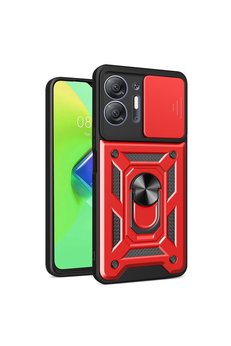 Evimdeyokyok İnfinix Hot 30 5G Kılıf Pars Lens Yüzüklü Silikon - Kırmızı