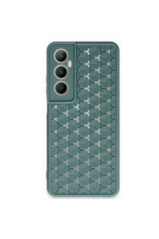 Evimdeyokyok Realme C65 Kılıf Petek Silikon Kapak - Koyu Yeşil
