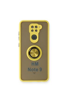 Evimdeyokyok Xiaomi Redmi Note 9 Kılıf Montreal Yüzüklü Silikon Kapak - Sarı