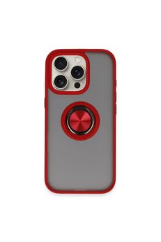 Evimdeyokyok Apple İphone 16 Pro Kılıf Montreal Yüzüklü Silikon Kapak - Kırmızı