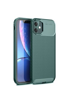Evimdeyokyok Apple İphone 11 Kılıf Auto Focus Karbon Kapak - Koyu Yeşil