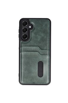 Evimdeyokyok Samsung Galaxy A16 5G Kılıf Sara Kartvizitli Deri Kılıf - Koyu Yeşil