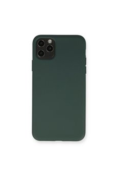 Evimdeyokyok Apple İphone 11 Pro Max Kılıf Nano İçi Kadife Silikon - Koyu Yeşil