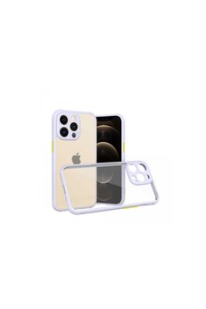 Evimdeyokyok Apple İphone 13 Pro Kılıf Miami Şeffaf Silikon - Lila
