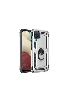 Evimdeyokyok Samsung Galaxy A22 Kılıf Sofya Yüzüklü Silikon Kapak - Gümüş