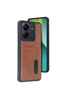 Evimdeyokyok Xiaomi Redmi 13C Kılıf Sara Kartvizitli Deri Kılıf - Taba