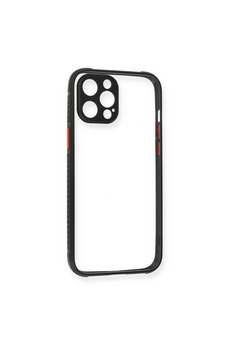 Evimdeyokyok Apple İphone 12 Pro Kılıf Miami Şeffaf Silikon - Siyah