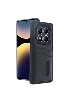 Evimdeyokyok Xiaomi Redmi Note 14 Pro 5G Kılıf Sara Kartvizitli Deri Kılıf - Siyah