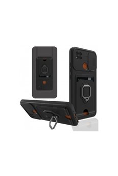 Evimdeyokyok Xiaomi Redmi 9C Kılıf Zuma Kartvizitli Yüzüklü Silikon - Siyah