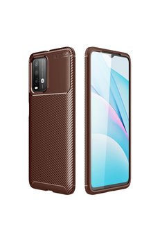 Evimdeyokyok Xiaomi Redmi 9T Kılıf Auto Focus Karbon Kapak - Kahverengi