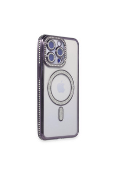 Evimdeyokyok Apple İphone 15 Pro Max Kılıf Joke Simli Magneticsafe Kılıf - Derin Mor