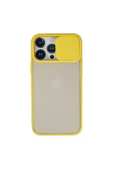 Evimdeyokyok Apple İphone 13 Pro Max Kılıf Palm Buzlu Kamera Sürgülü Silikon - Sarı