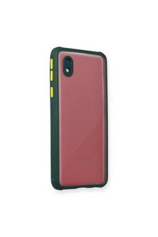 Evimdeyokyok Samsung Galaxy A01 Core Kılıf Miami Şeffaf Silikon - Koyu Yeşil