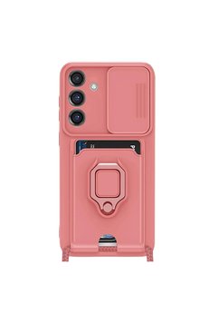 Evimdeyokyok Samsung Galaxy S25 Plus Kılıf Zuma Kartvizitli Yüzüklü Silikon - Pembe