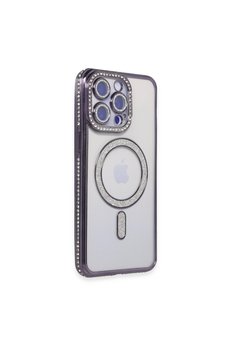 Evimdeyokyok Apple İphone 15 Pro Kılıf Joke Simli Magneticsafe Kılıf - Derin Mor