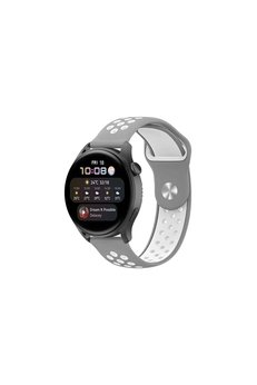 Evimdeyokyok Watch 20Mm Spor Delikli Kordon - Gri-Beyaz