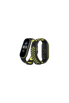 Evimdeyokyok Xiaomi Mi Band 4 Spor Delikli Kordon - Siyah-Yeşil