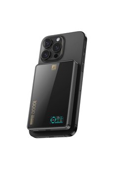 Evimdeyokyok Pw598 10.000 Mah Dijital Göstergeli 20W Type-C Ve 15W Kablosuz Şarj Pd Hızlı Şarj Magsafe Powerbank - Siyah