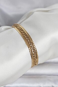 Tj 316L Çeli̇k Gold Renk 3 Lü Kadın Bi̇lekli̇k Tj-Bb8384