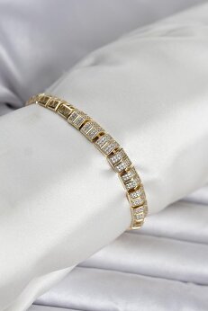 Tj Xupi̇ng Zi̇rkon Taşlı Gold Renk Kadın Bi̇lekli̇k Tj-Bb8434