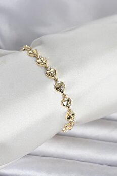 Tj Pi̇ri̇nç Gold Renk Kalpli̇ Kutup Yıldızı İşleme Kadın Bi̇lekli̇k Tj-Bb8402