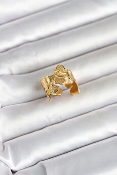 Ru Collecti̇ve 316L Çeli̇k Gold Renk Lotus Model Kadın Yüzük - Tj-Byk4179