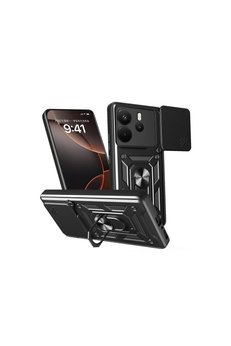 Evimdeyokyok Xiaomi Redmi Note 14 4G Pars Lens Yüzüklü Silikon - Siyah