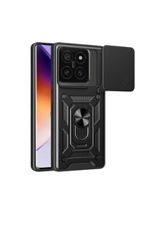 Evimdeyokyok Xiaomi Mi 14T Pro Kılıf Pars Lens Yüzüklü Silikon - Siyah