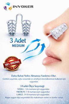 INVOKER Horlama Önleyici Nazal Dilatör Burun Içi Silikon Apne Aparatı Nostril Burun Silikon Aparat Medıum