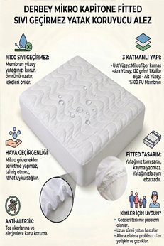 Derbey 70X110 Cm Sıvı Geçirmez Micro Kapitone Fitted Alez Bebe Yatak Koruyucu Alez