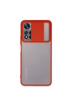 Evimdeyokyok Xiaomi Redmi Note 11 Pro Plus 5G Kılıf Palm Buzlu Kamera Sürgülü Silikon - Kırmızı