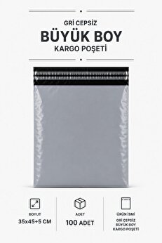Royaleks Glb-Stl41414 Gri Cepsiz Büyük Boy Kargo Poşeti 35X45+5 Cm 100 Adet