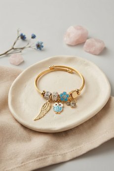Evimdeyokyok Baykuş Model Gold Renk Charmlı Bileklik Tj-Bb8681