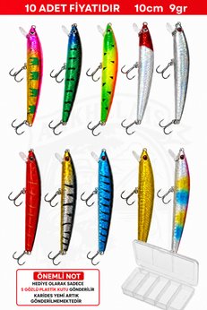 Arkhelais Minnow Suni Balık Yemi 10 cm 9 gr - Levrek Lüfer Palamut Turna Alabalık Spin At-Çek Yapay Yem 10’lu Kutu Hediyeli