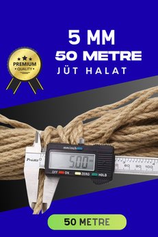 Evimdeyokyok 5 Mm 50 Metre Jüt Halat Dekoratif Hasır İp Urgan Süs