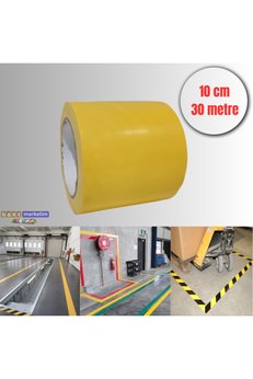 Evimdeyokyok Yer Işaretleme Bandı Sarı 10Cmx30M Sarı Zemin Bandı Sarı Ikaz Bandı 100Mm