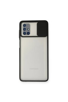Evimdeyokyok Samsung Galaxy M51 Kılıf Palm Buzlu Kamera Sürgülü Silikon - Siyah