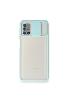 Evimdeyokyok Samsung Galaxy M51 Kılıf Palm Buzlu Kamera Sürgülü Silikon - Turkuaz