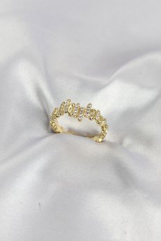 Evimdeyokyok Gold Renk Pirinç Ritim Model Zirkon Taşlı Kadın Yüzük Tj-Byk4191