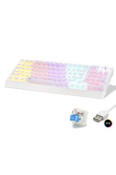 Evimdeyokyok Mekanik Klavye 104 Tuş Blue Switch Rgb - Beyaz G500Xw
