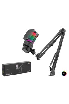 Evimdeyokyok Rgb Mikrofon Seti Boom Mikrofon Kolu Type-C 192Khz 24Bit Siyah M835B