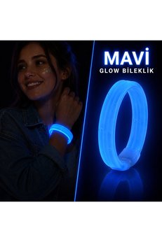 Evimdeyokyok Mavi Kalın Glow Bileklik – Kırılarak Yanan Parti Ve Festival Bilekliği