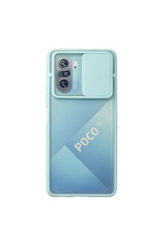 Evimdeyokyok Xiaomi Poco F3 Kılıf Palm Buzlu Kamera Sürgülü Silikon - Turkuaz