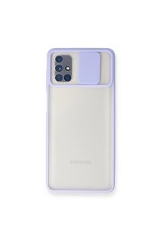 Evimdeyokyok Samsung Galaxy M51 Kılıf Palm Buzlu Kamera Sürgülü Silikon - Lila