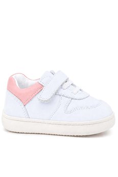 Ortopedikalrakerplus R840-Benp % 100 Bob Beyaz Nubuk Pembe Cırtlı Bebek Sneaker Ayakkabı
