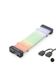 Evimdeyokyok 24 Pin Argb Anakart Güç Uzatma Kablosu Bükülebilir 2 Mm 108 Led Siyah Nd2812B