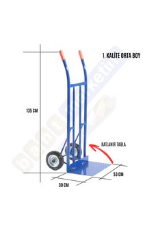 Evimdeyokyok Orta Boy Katlanır Tablalı Yük Ve Koli Taşıma El Arabası
